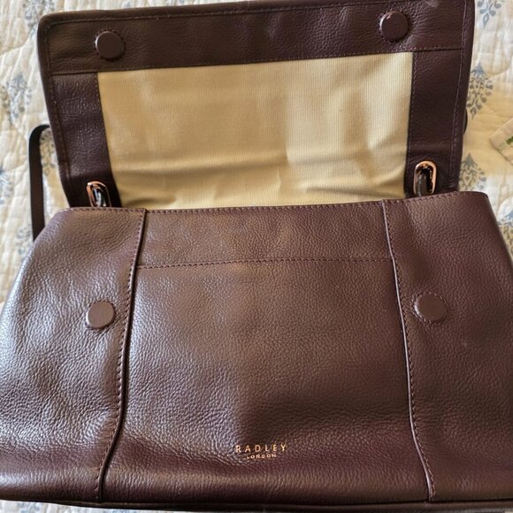 Radley London Witley Haircalf Leather Shoulder Bag Clove w/ Matching Wallet - Picture 13 of 16